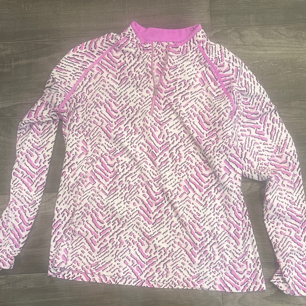 Tail Pink and White Patterned Long Sleeve dry wick tennis/golf top